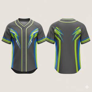 Commandes en gros d'uniformes de baseball disponibles, maillots personnalisés haute performance imprimés, 100% polyester, séchage rapide, respirant pour les équipes - Product Image 4