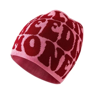 Venta al por mayor Y2K acrílico esquí Jacquard Beanie Hat con logotipo personalizado todo el estampado de punto de invierno sombrero para hombres y mujeres para los deportes - Product Image 6