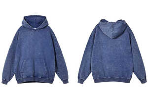 Sweat à capuche oversize unisexe en coton délavé à l'acide, style streetwear, doux et confortable - Product Image 4