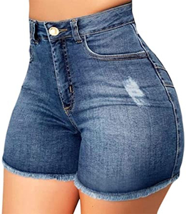 <b>Women</b>’s <b>Bermuda</b> <b>Denim</b> <b>Shorts</b> with Longline Relaxed Fit, High Waist Construction, Premium Washed Fabric, Classic Pocket Details - Product Image 2
