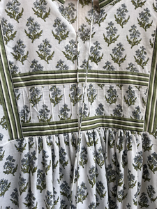 Vestido largo bohemio informal para mujer de talla grande con estampado floral 100% algodón con bordado y decoración de borlas - Product Image 5