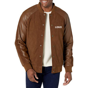 Chaqueta de béisbol universitaria para hombre, parches de letras de chenilla bordadas, Mangas de cuero, chaqueta universitaria de béisbol Letterman para hombre - Product Image 1