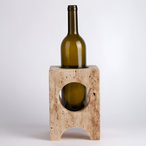 Porte-vin de décoration indienne fait à la main porte-vin en pierre décorative et pierre de travertin pour bar bacs à boissons et seaux à glace - Product Image 4