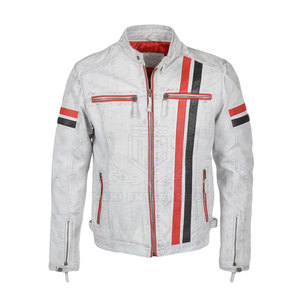 Venta al por mayor caliente Slim-Fit Pu Chaqueta corta Varsity Mangas de cuero Hombres Mujeres Chaqueta de cuero de la motocicleta para los hombres - Product Image 1