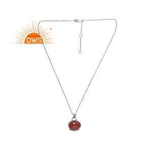 สร้อยคอจี้อัญมณีควอตซ์ธรรมชาติทำจากเงินแท้ออกซิไดซ์ผลิตตามสั่ง - Product Image 1