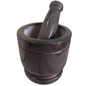 Cuenco de mortero de mármol negro a bajo precio, molinillo de ajo artesanal de piedra única, herramienta de especias, molinos de cocina de calidad, producto en oferta - Product Image 1