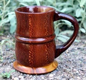CUSTOM ECO FRIENDLY 100% NATURAL ORGAINC WOODEN BEER LARGE Mug Tankard Tumbler for Restaurant <b>bar</b> Mug Christmas Occasion - Product Image 5
