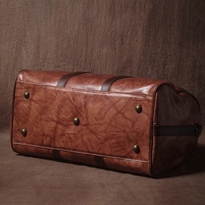 Sacs de voyage en cuir véritable de haute qualité, écologiques, portables, unisexes, de luxe, pour week-end, bagages, grand format, fermeture éclair, réutilisables - Product Image 4