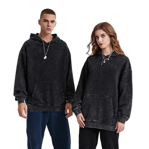 Prix de gros Sweats à capuche pour hommes avec lavage à l'eau Vêtements confortables Nouvelle arrivée Basics Sweats à capuche en coton mélangé avec lavage à l'eau - Product Image 5