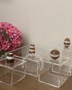 มาใหม่หรูหราอะคริลิคกล่องช็อกโกแลตMopฝังฝาไม้สําหรับRamadan Mopฝังฝาไม้Organizerจัดเก็บ - Product Image 5