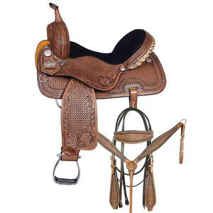 Selle de cheval de course Western Barrel faite à la main, légère