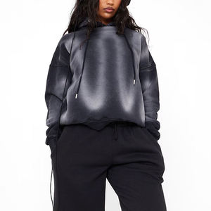 Sweat-shirt pour femme de qualité supérieure, délavé au soleil, lourd, surdimensionné, décontracté, anti-boulochage, respirant, pour femme - Product Image 3