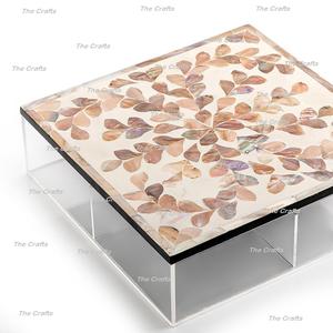 Caja acrílica de forma cuadrada de mejor diseño con tapa de trabajo de madera y nácar, vajilla, caja de dulces, tarro de Chocolate - Product Image 6