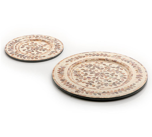 Plateau de décoration en résine de nacre Offre Spéciale, petit plateau de décoration, personnalisé, bon marché, café rond pour la maison, offre spéciale - Product Image 3