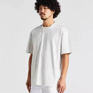 เสื้อยืดผู้ชายแขนสั้นสไตล์วินเทจ คุณภาพพรีเมียม ผ้าฝ้าย 100% รับสกรีนโลโก้ ทรงโอเวอร์ไซส์ เนื้อผ้าหนา ใส่สบาย สไตล์สตรีท สีพื้น - Product Image 3