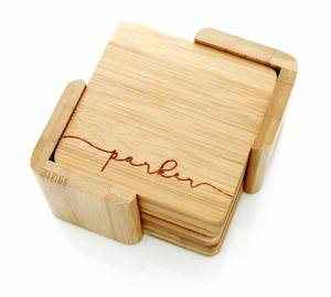 Posavasos de madera clásicos modernos, artesanía artesanal ecológica sostenible para sala de estar - Product Image 6