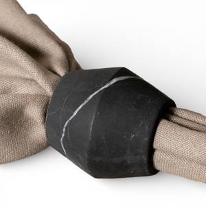 Ensemble d'anneaux de serviette en marbre noir brillant pour une présentation de table dramatique et sophistiquée, unique - Product Image 5