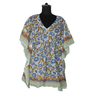 Bloc imprimé sans manches Maxi indien coton Maxi robes pour femmes KFCS136 coton été Maxi robe 100% organique porter concepteur - Product Image 5