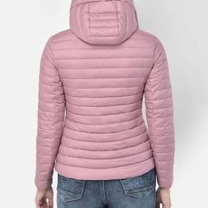 Veste matelassée pour femme en tricot personnalisé avec capuche, rose brillant, imperméable, d'hiver - Prix d'usine - Product Image 4