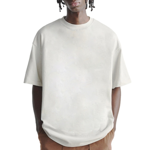 100% algodón de calidad superior de gran tamaño caída hombro peso pesado camiseta 300 gsm en blanco logotipo personalizado diseño ropa de calle para hombres - Product Image 6
