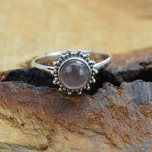 Classical <b>Ring</b> Jewelry For Women Silver Boho Style Jewelry 925 Sterling Silver Rose <b>Quartz</b> Gemstone Handmade <b>Ring</b> Gift For Wife - Product Image 5