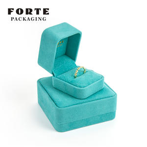 FORTE haut de gamme personnalisé en gros velours boîte à bijoux Portable anneau emballage flanelle boîtes - Product Image 6