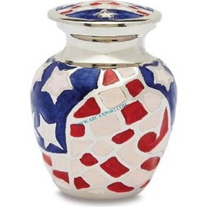 Pegatina de esmalte de diseño americano de lujo, urnas y macetas para cenizas aplicadas, diseño único, urnas hechas a mano y tarros de almacenamiento de cenizas de la India - Product Image 1