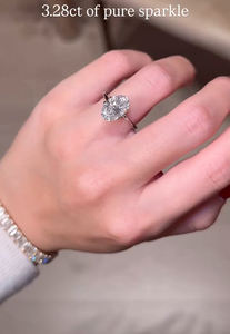 Anillo de compromiso de diamante ovalado, anillo de diamante cultivado en laboratorio ovalado, anillo de Halo oculto, anillo de oro blanco/amarillo/rosa, anillo de diamante para ella - Product Image 5