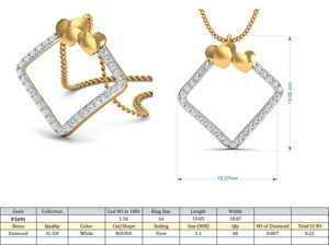 Exclusive Zircon Pendant Minimalist Brass Necklace Women 18k Gold Plated Romantic Double Heart Square Charm Wholesale/OEM/ODM - Product Image 3