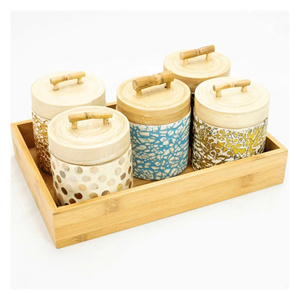 Jarrón Artesanal de Bambú con Elegante Asa de Bambú, Incrustaciones de Nácar Coloridas, Almacenamiento Decorativo para Espacios Vibrantes - Product Image 5