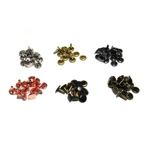 Vente en gros de rivets à double capuchon en laiton et acier inoxydable, finition noir mat, or rose, argent, 8 mm - Product Image 1
