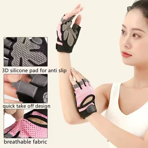 ถุงมือแข่งรถครึ่งนิ้วสำหรับผู้หญิงถุงมือเล่นกีฬาใช้ยกยิมฟิตเนสได้โลโก้ออกแบบได้ตามต้องการ - Product Image 3