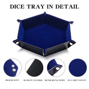 Bandeja para Dados Plegable de Cuero PU, Diseño Poligonal, para Juegos de Dados DND, Venta al Por Mayor - Product Image 3