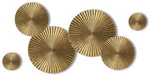 Sculpture murale feuille décorative d'art mural en métal doré Décoration murale avec cadre Décorations murales feuilles d'or bleu - Product Image 4