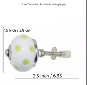 Venta caliente limones lunares verdes perillas de cerámica blanca cajón Industrial armario manija tiradores armario cocina dormitorio tocador - Product Image 3