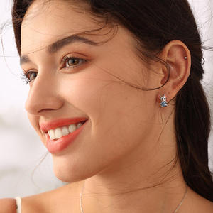 Jeulia Hug Me French Bulldog Heart Cut Sterling <b>Silver</b> <b>Stud</b> Earrings - Product Image 6