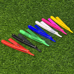 Navajas de Barbero ABS con Mango de Plástico, Cuchilla Intercambiable Expuesta, Navaja de Afeitar Deslizante, Logotipo Personalizado para Barberos, Profesional y Personal - Product Image 1