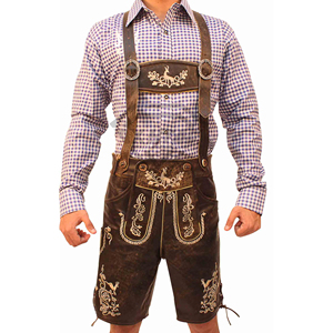 Nouveau 2025 personnalisé hommes véritable peau de vache daim cuir Lederhosen court allemand bavarois Oktoberfest Lederhosen Shorts personnalisé - Product Image 5
