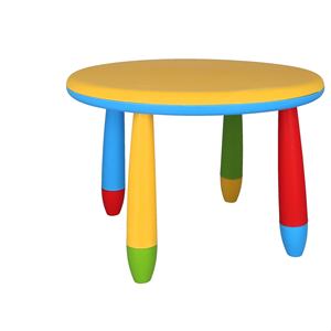 WELL HOME Tavolino rotondo in plastica gialla per bambini 70x48 cm - Product Image 4