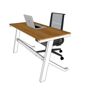 BFYB003-YBamboo 140x60cm Computer <b>Desk</b> with Assembled Iron Legs - Product Image 2