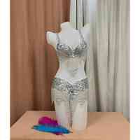 Costume de danse du ventre arabe perlé de crochet de soutien-gorge de vente chaude pour la fille avec la qualité supérieure