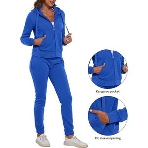 ชุดวอร์มผู้หญิงขายดีสำหรับฤดูหนาว ชุดกีฬาพิมพ์ลายสีพื้น ระบายอากาศได้ดี แบบมีเชือกผูก บริการ OEM - Product Image 3