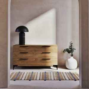 Alfombra Moderna Abstracta de Algodón para Pasillo con Borlas, Ecológica y Apta para Mascotas - Product Image 2