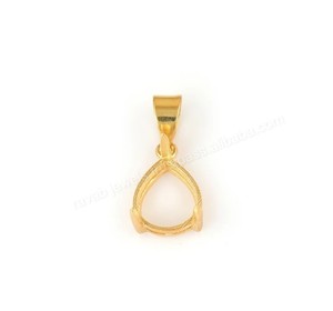 Colgante de ajuste de punta en blanco con forma de pera de Plata de Ley 925 auténtica de alta calidad, venta al por mayor, joyería personalizada semi-montada al por mayor - Product Image 2