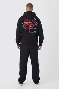 Vente en gros de sweats à capuche surdimensionnés 100% coton pour hommes sérigraphie personnalisée noire sweats à capuche coupés et cousus de haute qualité sweats pour hommes - Product Image 2