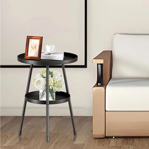 Table compacte en acier noir de style polyvalent pour les salons et les chambres à coucher - Product Image 3