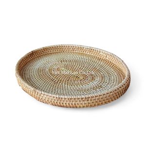 Decorative Natural Rattan <b>Tray</b> Handmade For Living Space Dining <b>Table</b> And Kitchen Decoration - Product Image 3