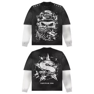 Camiseta de manga corta informal ecológica de alta calidad, camiseta Vintage de gran tamaño Boxy de doble capa con logotipo frontal de tela - Product Image 4