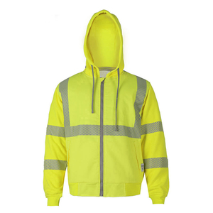 Sudadera con Capucha de Seguridad de Alta Visibilidad, Reflectante, 100% Poliéster, UPF 50, 220g, con Cremallera Completa, para Trabajo, Chaqueta Deportiva para Construcción - Product Image 1
