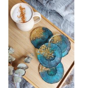 ชุดจานรองแก้วเรซิ่นลายจีโอดแบบกำหนดเอง |   แผ่นรองแก้วดีไซน์หรูสำหรับใช้ในห้องอาหารและบาร์ - Product Image 1